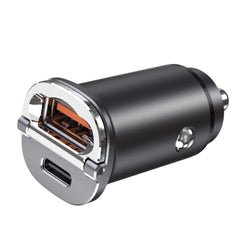 Flush Fit Mini Car Charger PD20W QC18W Dual Port USB Automobile Fast Charging Adapter Black - Otaj Gifts