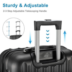 Vertical 4-in-1 Spinner Wheel With Handle Trolley Case 16in 20in 24in 28in ABS Aluminum Alloy Trolley Classic Color - Black - Otaj Gifts
