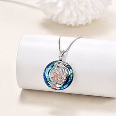 Nirvana Phoenix Necklace Sterling Silver Crystal Phoenix Jewelry Necklaces for Women - Otaj Gifts
