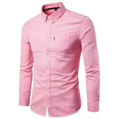 Men S Shirts Korean Men Slim Long Sleeve Dress Shirt - Otaj Gifts