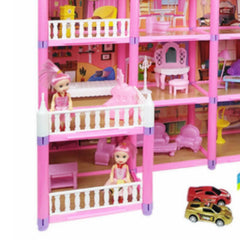 278pcs Doll House Building Toys DIY Brain Training Doll House Castle Building Kit for Girls Pink - Otaj Gifts