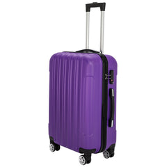 Vertical 3-in-1 Spinner Wheel With Handle Trolley Case 20in 24in 28in ABS Aluminum Alloy Trolley Classic Color - Purple - Otaj Gifts