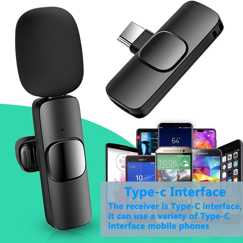Wireless Lavalier Lapel Microphone For IPhone IPad Professional Wireless Clip Mic - Cordless Omnidirectional Condenser Recording Mic For Interview Video Podcast Vlog YouTube - Otaj Gifts