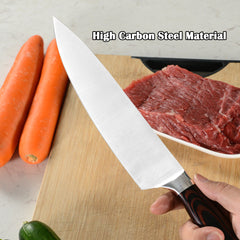 Kegani Japanese Chef Knife 8 Inch - Chefs Knife High Carbon Stainless Steel Knife Kitchen Cooking Knife - Rosewood FullTang Sharp Knife With Sheath - Otaj Gifts