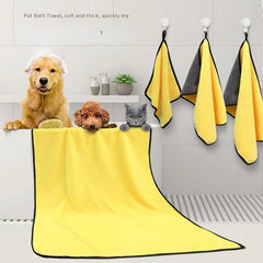 Dog Towels For Drying Dogs Drying Towel Dog Bath Towel, Quick-drying Pet Dog And Cat Towels Soft Fiber Towels Robe Super Absorbent Quick Drying Soft Microfiber Pet Towel For Dogs, Cats Yellow - Otaj Gifts