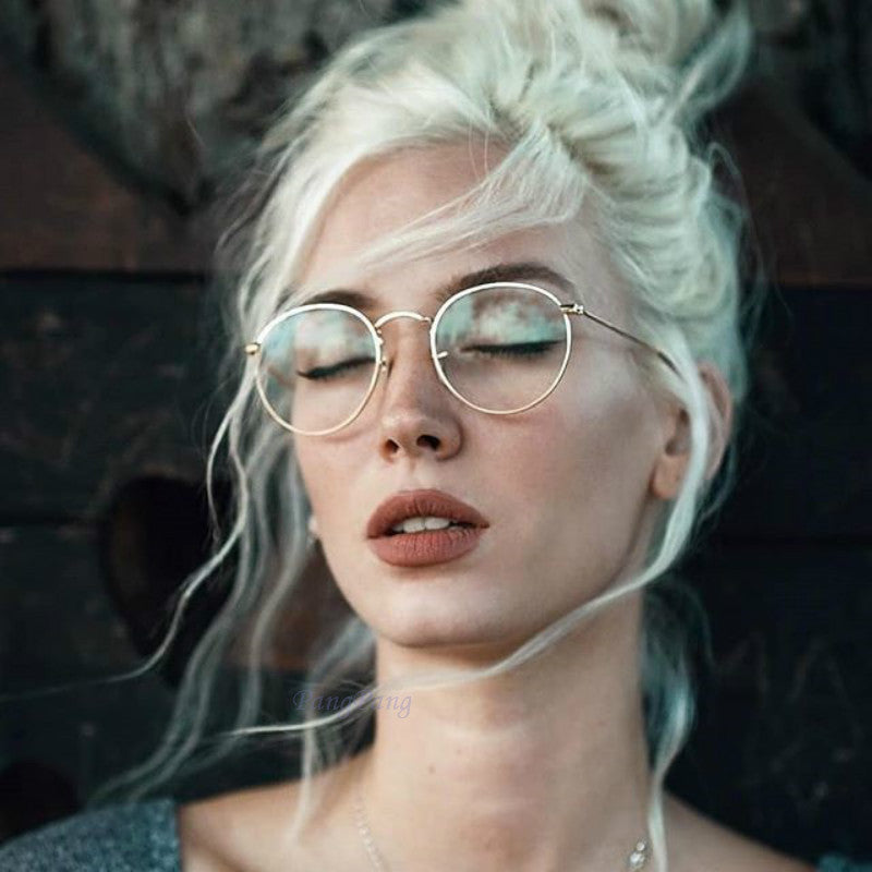 Woman Men Glasses Retro Round Glasses Frame - Otaj Gifts