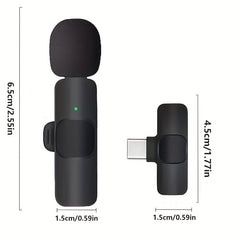 Wireless Lavalier Lapel Microphone For IPhone IPad Professional Wireless Clip Mic - Cordless Omnidirectional Condenser Recording Mic For Interview Video Podcast Vlog YouTube - Otaj Gifts