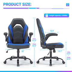 PU Leather Ergonomic Office Chair Swivel Computer Gaming Chair With Lumbar Support - Otaj Gifts