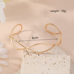 Metal Twist Geometric Knot Winding Hollow Open-end High-grade Light Luxury Personality Fashion Ladies' Bracelet - Otaj Gifts
