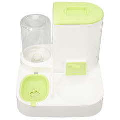 Pet Cat Waterer Food Feeder with 2.2L Food Container Odorless Dog 1L Automatic Water Dispenser Food Feeder Green - Otaj Gifts