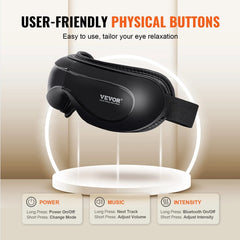 Heated Eye Massager Eye Care Device 5 Modes Bluetooth Music Foldable - Otaj Gifts