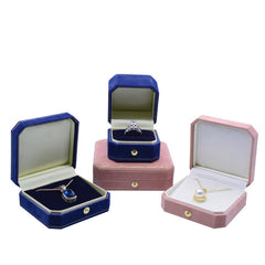 Wedding Jewelry Octagon Proposal Diamond Ring Necklace Stud Earrings Storage Box - Otaj Gifts
