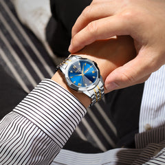 Quartz Men's Steel Strap Watch Luminous Waterproof - Otaj Gifts