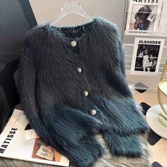 Knitted Cardigan Sweater Coat For Women Autumn And Winter Thickened - Otaj Gifts