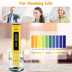PH Meter 0.01 PH Battery Powder High Precision Water Quality EC Tester 0-14 PH Measurement Range For Aquarium Swimming Pool Digital Electric PH Meter LCD Tester Pocket Hydroponics Aquarium Water Test - Otaj Gifts