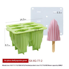 6-piece Spiral Ice Cream Silicone Food Grade Mold with Cover - Otaj Gifts