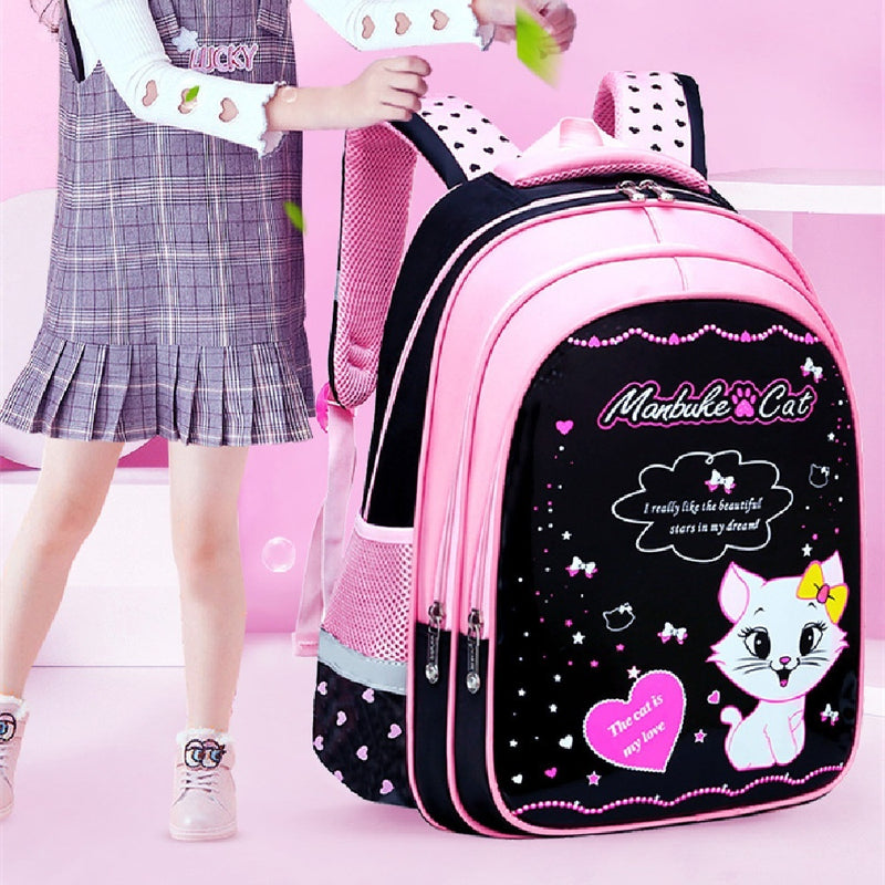 Kids School Cute Cat Print Backpack - Otaj Gifts