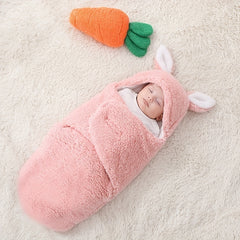 Super Soft Baby Sleeping Bag Fluffy Fleece Newborn Blanket Swaddle Blankets, Unisex Baby Wrap For Newborn Baby Boys Girls With Head-Protecting & Head-Supporting Function, Wearable Swaddle Sleep Sack - Otaj Gifts