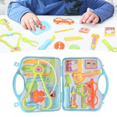 15pcs Doctor Toy Light Blue Educational Cleanable Roles Play Games Kids Pretend Stethoscope Toys Kits - Otaj Gifts