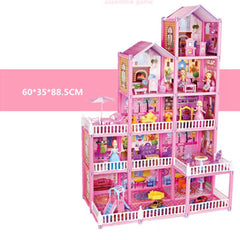 278pcs Doll House Building Toys DIY Brain Training Doll House Castle Building Kit for Girls Pink - Otaj Gifts