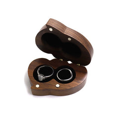 Walnut Couple Wedding Ring Box Wedding Heart - Otaj Gifts