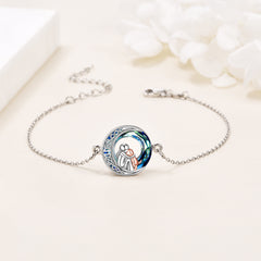 Sterling Silver Girls Dog Adjustabl Bracelet Jewelry Gift with Crystal - Otaj Gifts