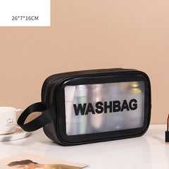 Pu Transparent Three Piece Makeup And Wash Bag Large Capacity - Otaj Gifts