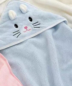 Coral Fleece Three-dimensional Cartoon Bath Towel Children Hoodie Cloak - Otaj Gifts