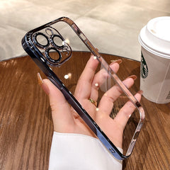 All-inclusive Electroplating Transparent TPU Comes With Lens Protector Phone Case - Otaj Gifts