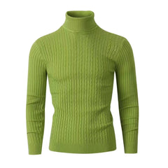 Men's Sweater Casual Retro Twisted Flower Turtleneck Knitting - Otaj Gifts