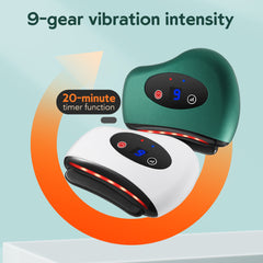 Eletric Bianstone Gua Sha Board Tools Hot Compress Heating Vibration Back Facial Massager Meridian Lymphatic Drainage Scraping Heating Vibration Scraping Neck Face Skin Lifting Removal Wrinkle Tool - Otaj Gifts