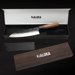 8 Inch Gyuto Knife - Professional Japanese Chef Knife - 3 Layers 9CR18MOV High Carbon Steel - Hand Hammered Blade Kitchen Knife - Otaj Gifts