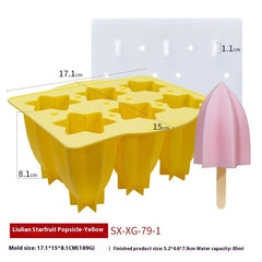 6-piece Spiral Ice Cream Silicone Food Grade Mold with Cover - Otaj Gifts