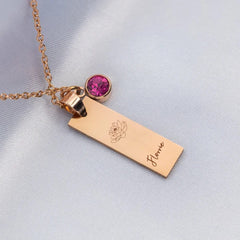 December Flower Birthday Stone Necklace Laser Birthday - Otaj Gifts