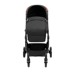 Standard Baby Stroller, Infant Toddler Stroller With Bassinet, 3rd-Gear Adjustable Backrest & Foldable & Reversible Seat, Carbon Steel Newborn Stroller With Leg Cover And Mesh Net, Black - Otaj Gifts