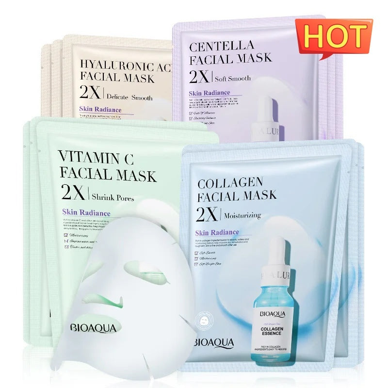 Collagen Face Mask Moisturizing Firming Face Sheet Mask Hyaluronic Acid Facial Masks Beauty Skin Care Gel Skin Care - Otaj Gifts