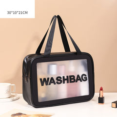 Pu Transparent Three Piece Makeup And Wash Bag Large Capacity - Otaj Gifts