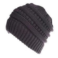 Mixed Color Knitted Wool Hat Ladies Non-labeled Ponytail Hat - Otaj Gifts