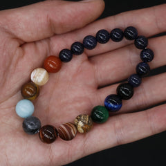 New Fashion Eight Planets Beaded Bracelet Men's Natural Stone Cosmic Yoga Chakra Solar Bracelet, Jewelry Handmade Bohemian Natural Stones Bracelet - Otaj Gifts