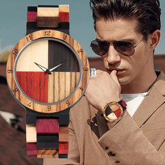 Full color wooden creative digital watch - Otaj Gifts