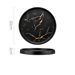 Nordic Style Marble Plate Household Ceramic Dish - Otaj Gifts
