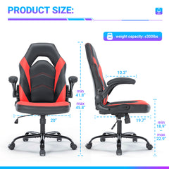 PU Leather Ergonomic Office Chair Swivel Computer Gaming Chair With Lumbar Support - Otaj Gifts