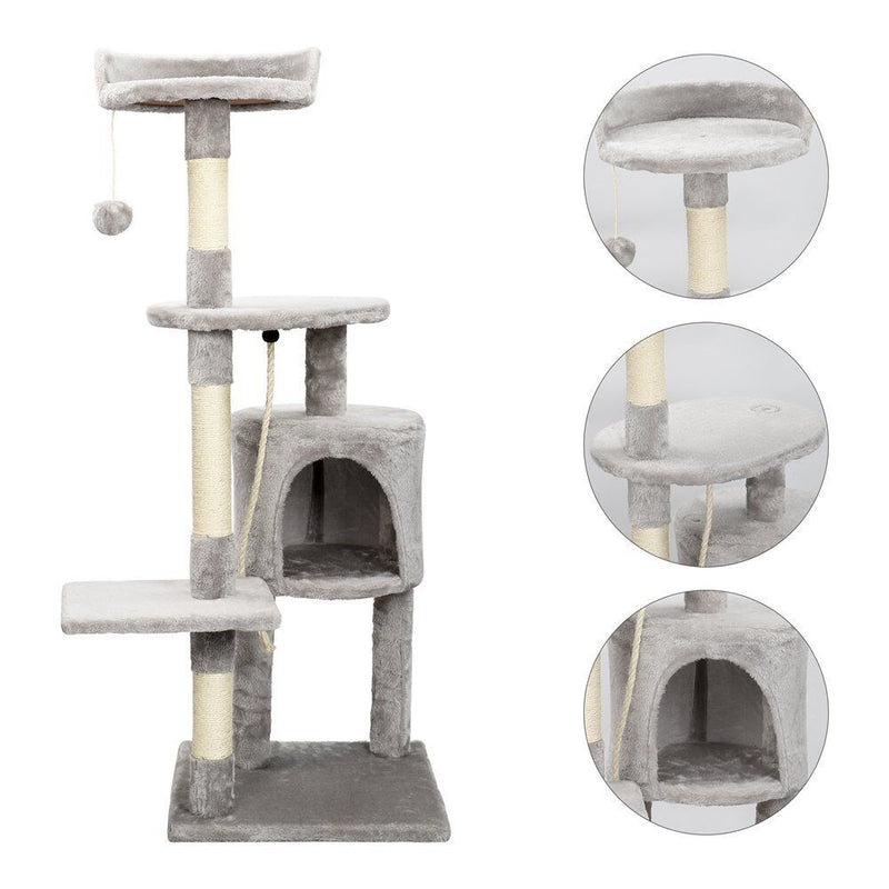 Large 4-story Cat Climbing Frame Cat Scratching Post Kitten Activity Center UK - Otaj Gifts
