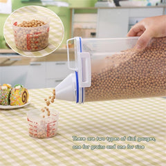 2 PCS Rice Storage Bin 2KG Portable Food Grain Storage Box Rice Storage Box Dispenser Sealed Tank with Measuring Cup - Otaj Gifts