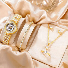 Fashion Watch Gift Suit Quartz Watch Necklace Bracelet Ring Stud Earrings - Otaj Gifts