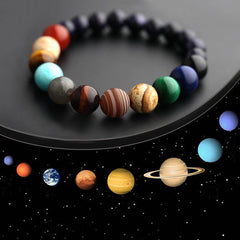 New Fashion Eight Planets Beaded Bracelet Men's Natural Stone Cosmic Yoga Chakra Solar Bracelet, Jewelry Handmade Bohemian Natural Stones Bracelet - Otaj Gifts