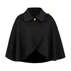 Fashion Solid Color Wool Cape Coat - Otaj Gifts