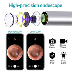 Wireless Ear Wax Remover Camera HD Ear Endoscope Spoon Pick Cleaning Tools Kit - Otaj Gifts