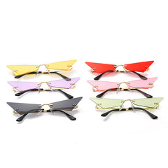 Trendy Men And Women Sun Glasses Retro Triangle European And American Cat Eye Disco Instafamous Sunglasses - Otaj Gifts