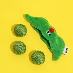 3PCS Cat Toy Balls, Interactive Pet Play Balls Sisal Rope Scratching Chew Ball Toy With Rustling Sound Pea Pod Storage For Indoor Kitten Training Hunting - Otaj Gifts